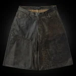 Gv Gallery RUSTED CHOCOLATE LEATHER SHORTS